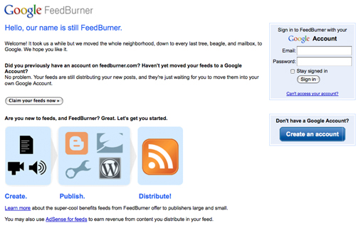 feedburnerhomepage