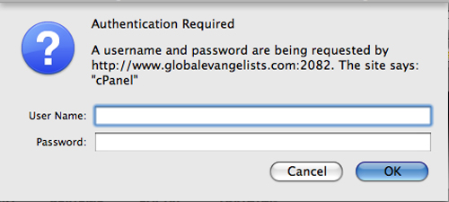 Dropdown Cpanel Login