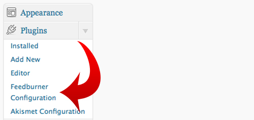 Click On The Feedburner Configuration Link