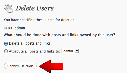 Confirm Deletion