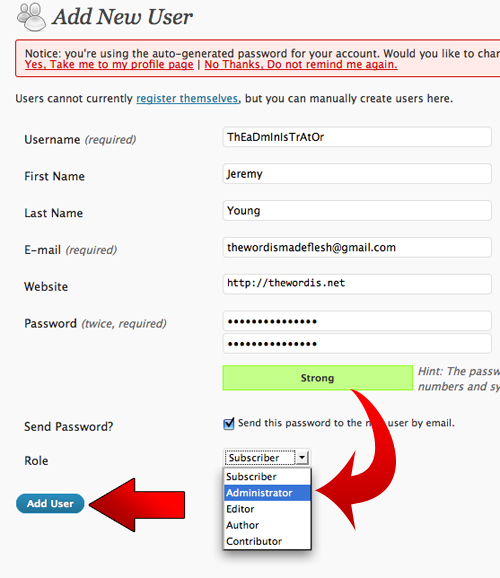 New User Details