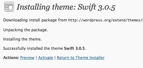 Successful Theme Instalation